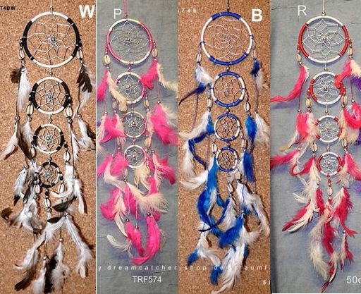 4er-Pack Silbernetz-Traumfänger mit 4 Ringen