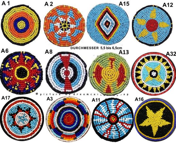 Rossetten Mandala 100% Handarbeit Indianische Muster 6cm