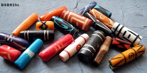 100er-Pack Knochenperlen-/Röhrchen Schmuck bunt gemischt