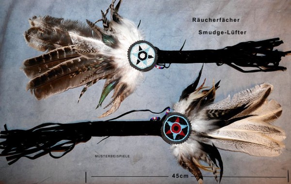 Zeremonie-Schamane-Federfächer 40cm