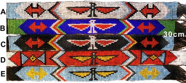 Adler-Motiv indiansiches Perlenband 30x2,8cm