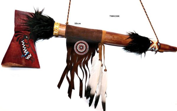 Tomahawk und Friedenspfeife in Einem aus Holz 50cm