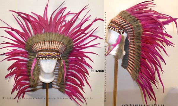 Red-ROSA-Rosé-Star Federhaube halblang