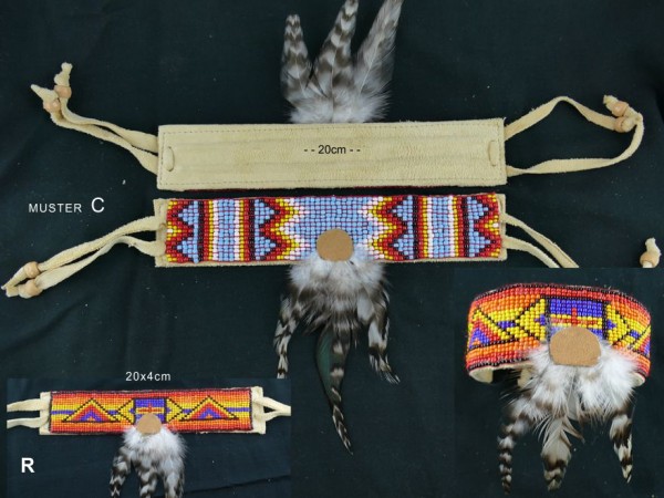 Oberarmreif-/Band mit indianischen Perlenband 20cm